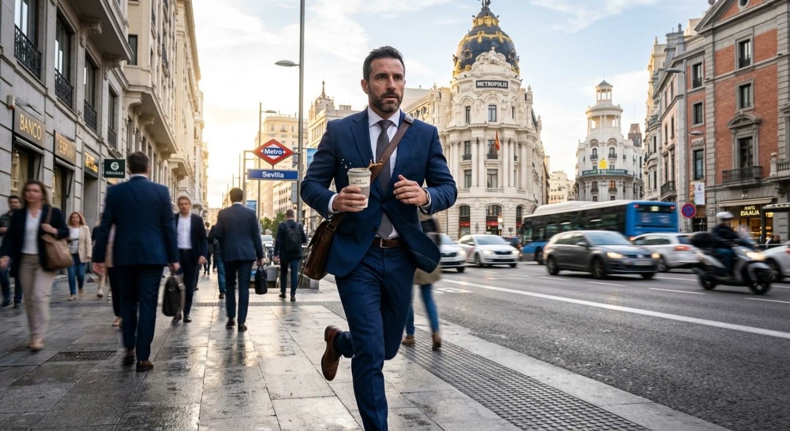 Profesional ejecutivo durante una jornada de trabajo